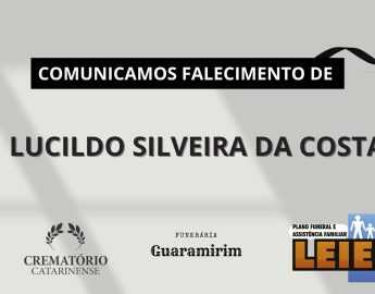 Plano Leier e a Funerária Guaramirim comunicam o falecimento de Lucildo Silveira da Costa