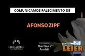 Plano Leier e a Funerária Martins e Aroldi comunicam o falecimento de Afonso Zipf