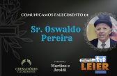 Plano Leier e a Funerária Martins e Aroldi comunicam o falecimento de Oswaldo Pereira