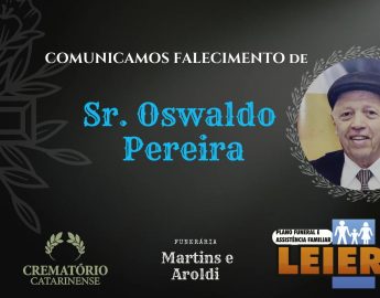 Plano Leier e a Funerária Martins e Aroldi comunicam o falecimento de Oswaldo Pereira