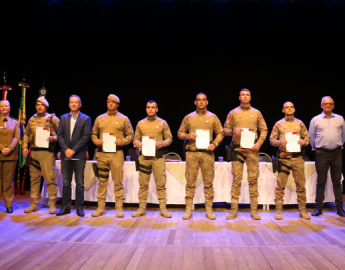 14º BPM realiza solenidade de promoções e homenageia policiais em Jaraguá do Sul