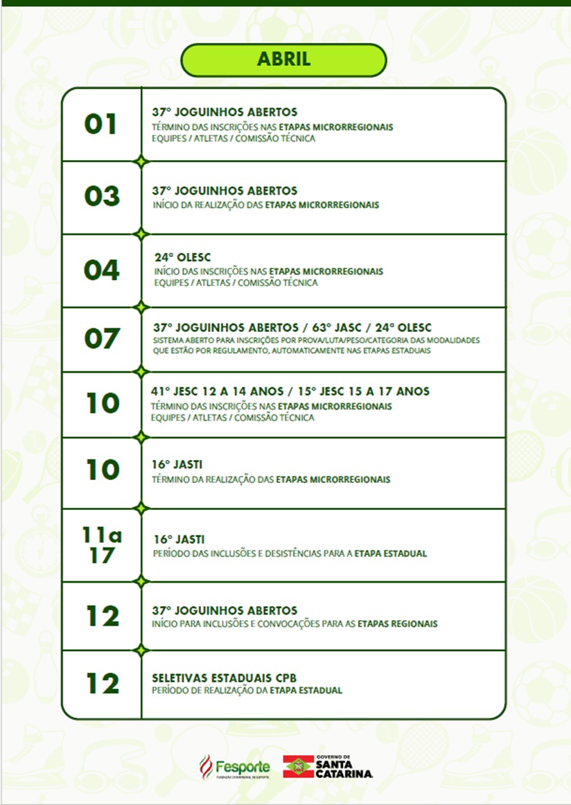 Poliesportivo: Fesporte divulga calendário oficial de 2025