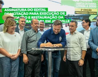 Jorginho Mello e prefeito Adriano Silva firmam parceria para investimentos em Joinville