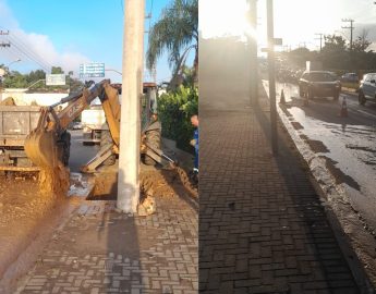 Samae realiza uma obra emergencial na Avenida Prefeito Waldemar Grubba