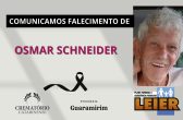 Plano Leier e a Funerária Guaramirim comunicam o falecimento de Osmar Schneider