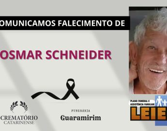 Plano Leier e a Funerária Guaramirim comunicam o falecimento de Osmar Schneider