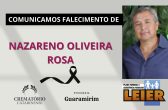 Plano Leier e a Funerária Guaramirim comunicam o falecimento de Nazareno Oliveira Rosa