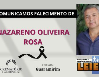 Plano Leier e a Funerária Guaramirim comunicam o falecimento de Nazareno Oliveira Rosa