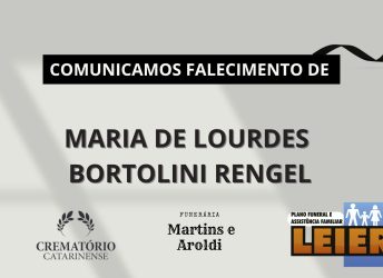 Plano Leier e a Funerária Martins e Aroldi comunicam o falecimento de Maria de Lourdes Bortolini Rengel