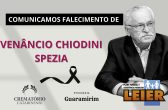 Plano Leier e a Funerária Guaramirim comunicam o falecimento de Venâncio Chiodini Spezia