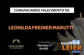 Plano Leier e a Funerária Martins e Aroldi comunicam o falecimento de Leonilda Freiner Marutti