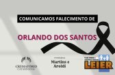 Plano Leier e a Funerária Martins e Aroldi comunicam o falecimento de Orlando dos Santos