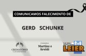 Plano Leier e a Funerária Martins e Aroldi comunicam o falecimento de Gerd Schunke